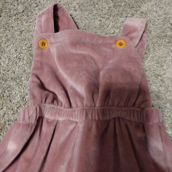 Mauve velvet jumper overalls size 3T - Picture 2 of 3